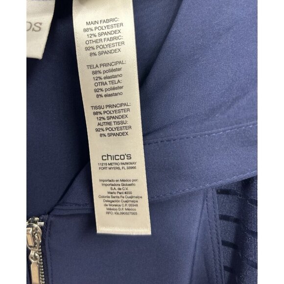 Weekends By Chicos 3 Lightweight Jacket Windbreaker XL Navy Athleisure Nautical - Picture 5 of 6